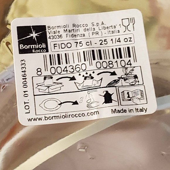 Bormioli Rocco Fido Quality Italian Glass Bottle Clear Canning Jar 25 1/4oz NEW - Picture 9 of 9